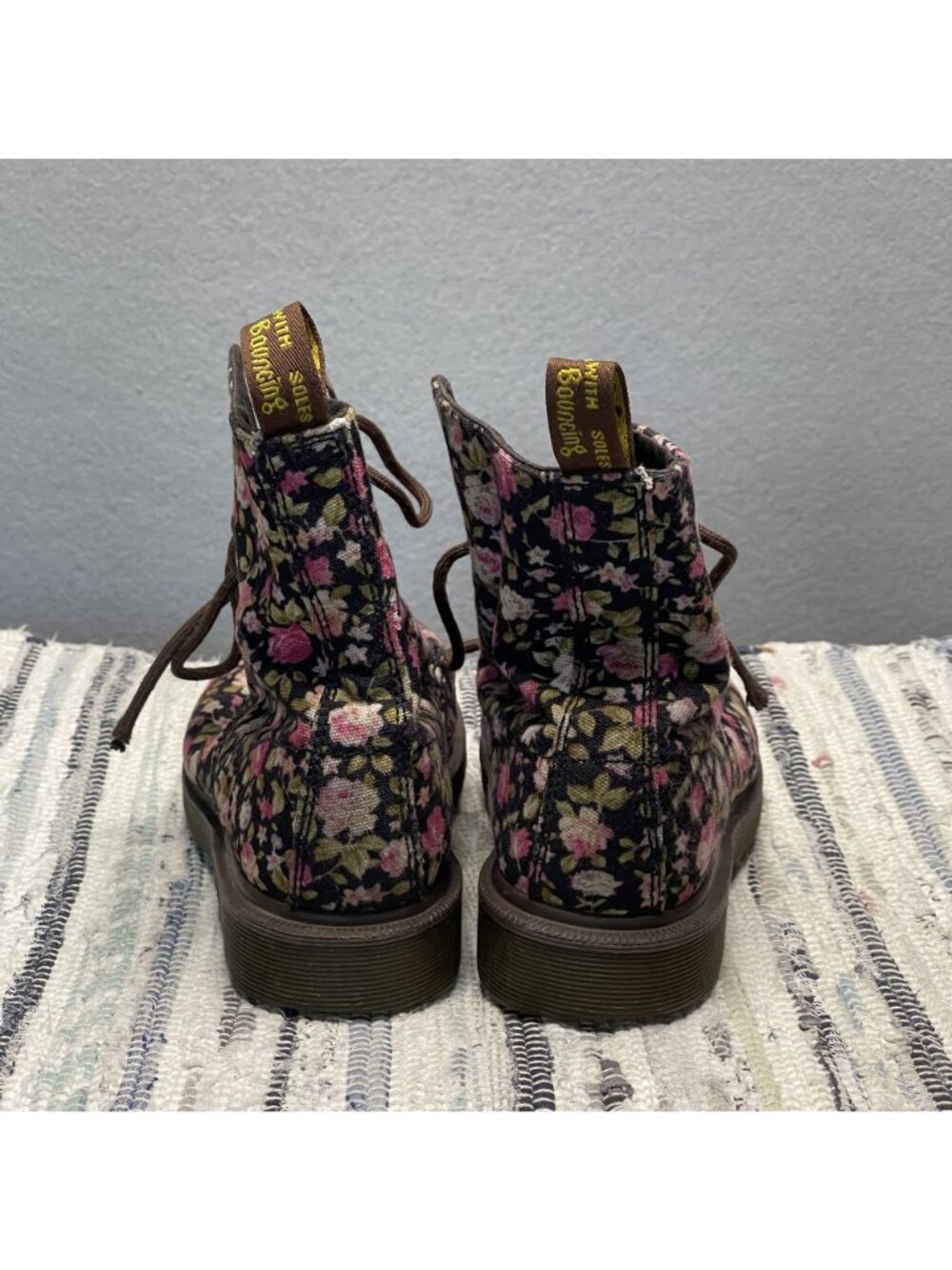 Dr. Martens Page Floral Canvas Boots Womens US 6 EU 37 Pink Rose - Picture 5 of 10